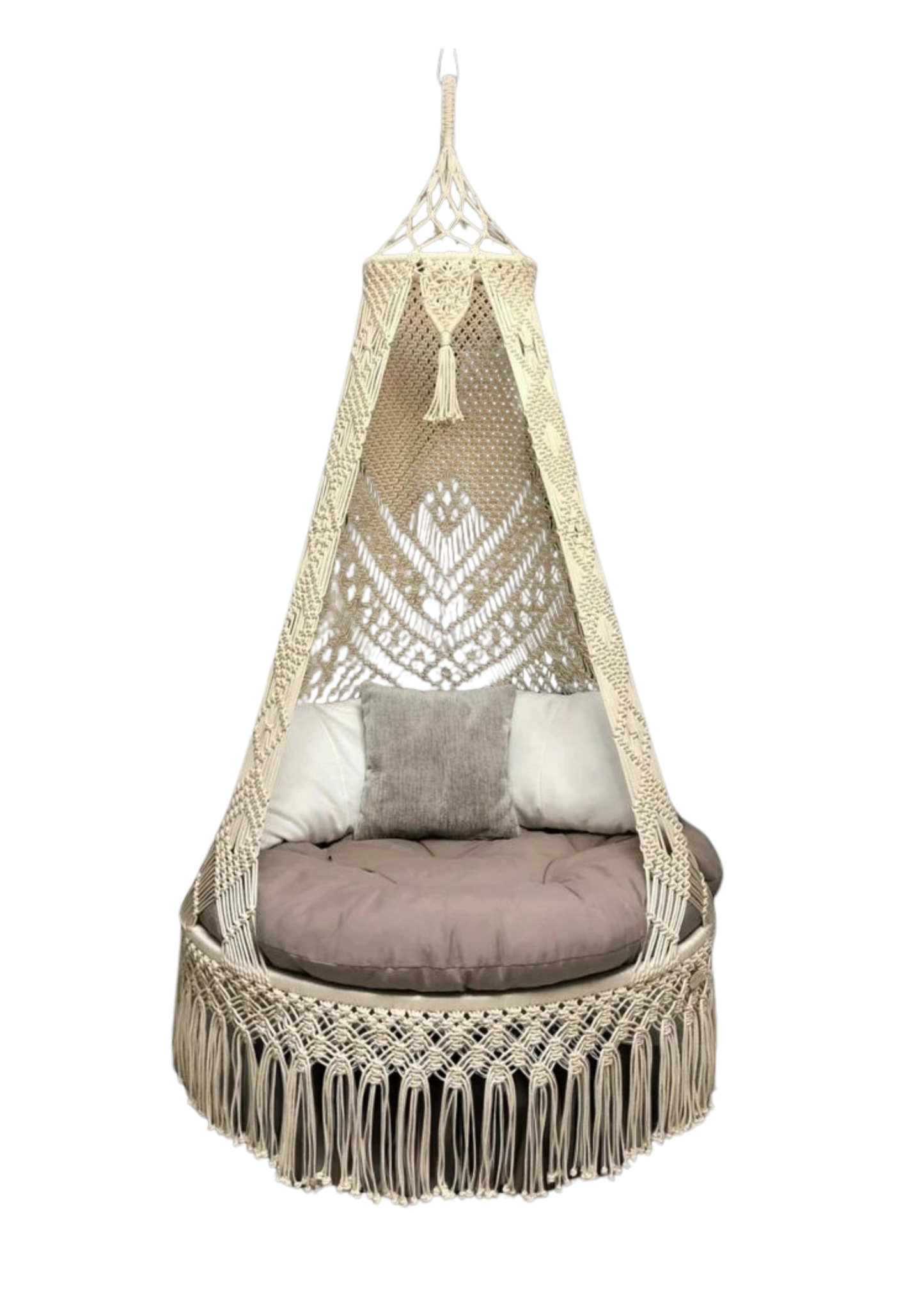 Warm Chestnut Macrame Swing