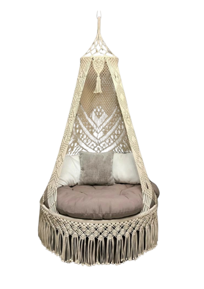 Warm Chestnut Macrame Swing