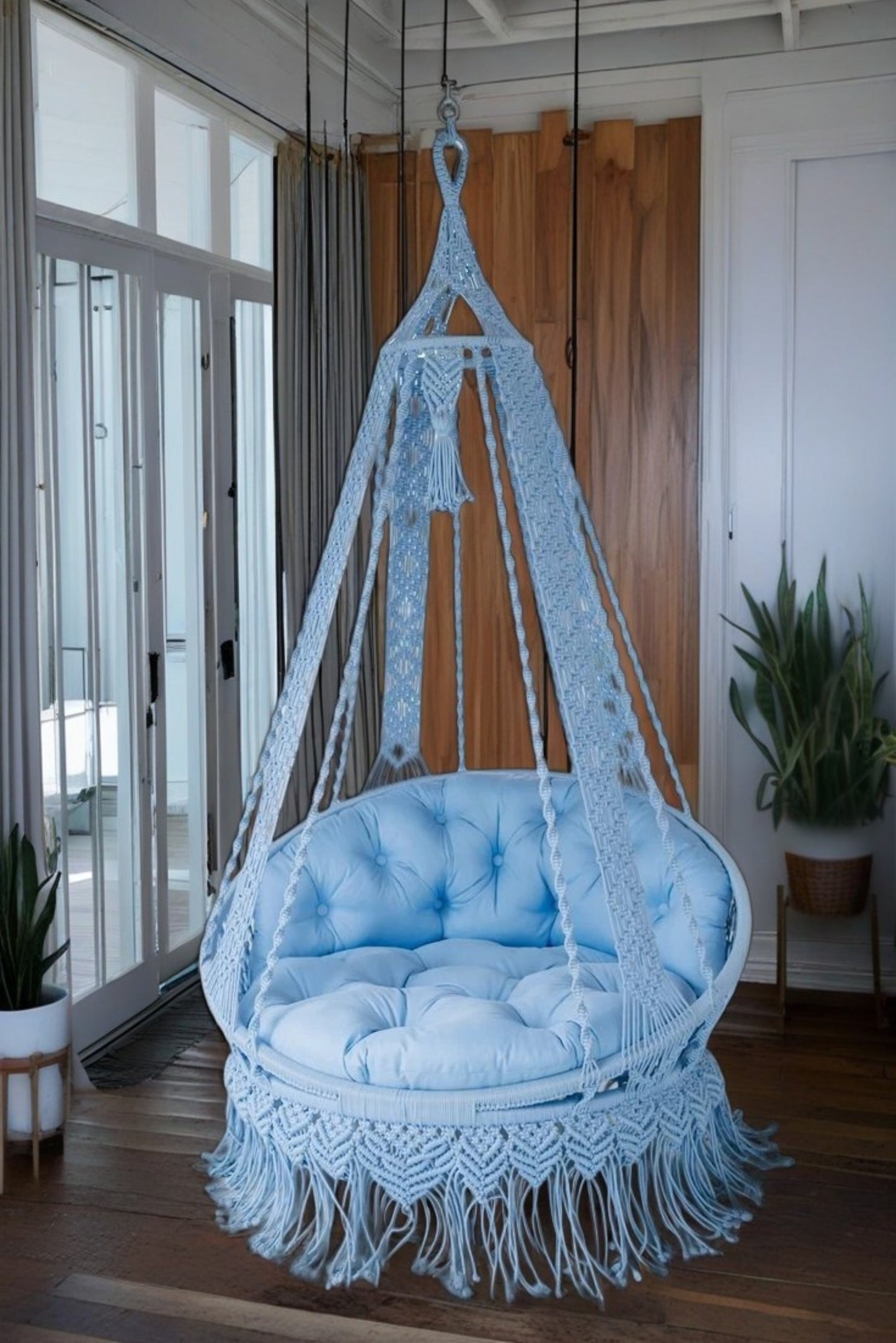 Icy Macrame Swing