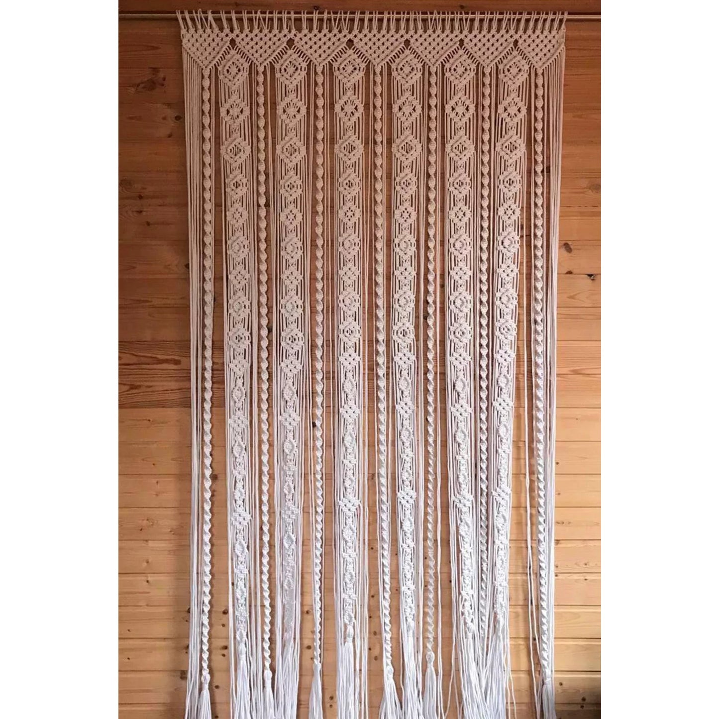 Fade Rose Macrame Window Curtains