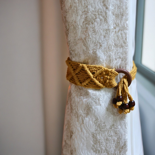 Handmade Macrame Curtain Tieback – Boho Style