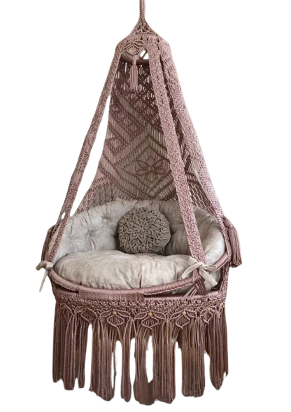 Soft Pink Macrame Swing