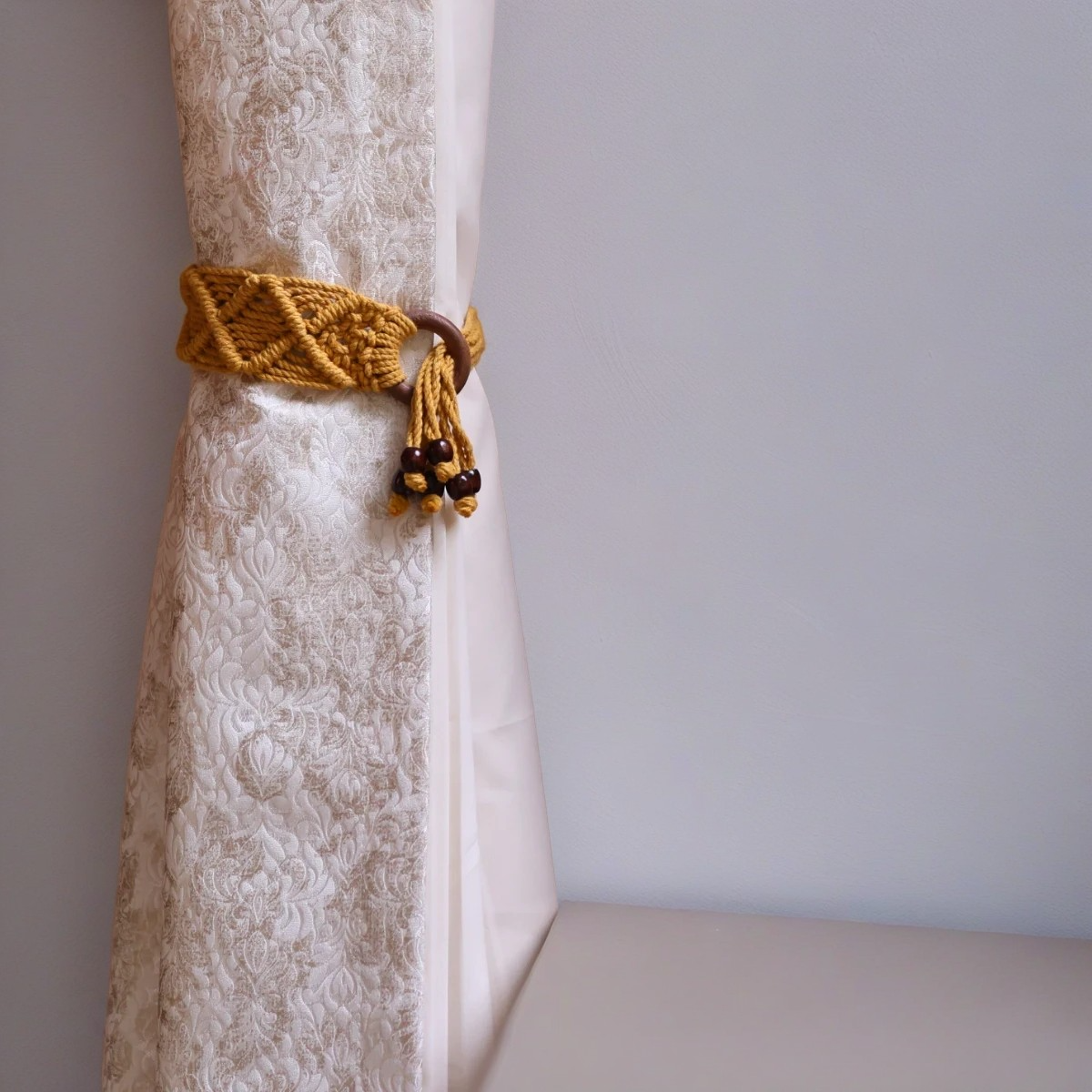 Handmade Macrame Curtain Tieback – Boho Style