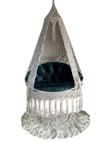 Green Lush Macrame Swing