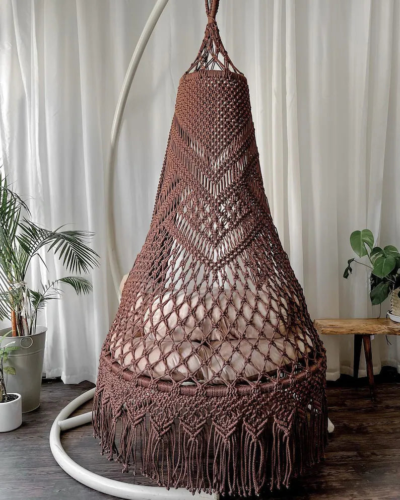 Rustic Hanging Macrame Chair