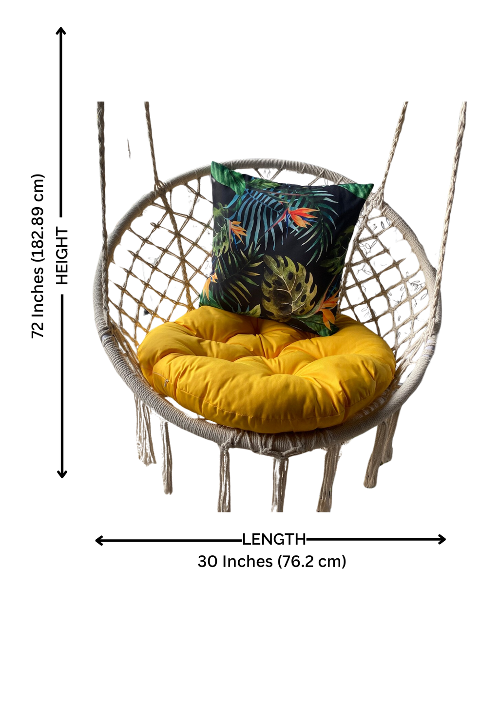 Boho Macrame hanging Swing Chair for indoors