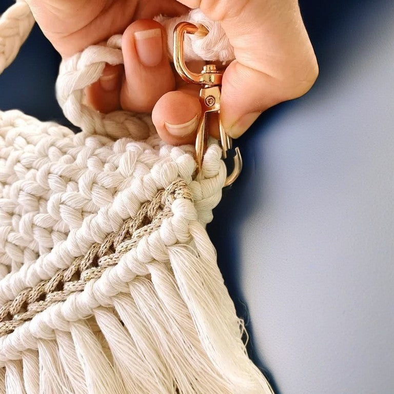 Classic White Macrame Handbag