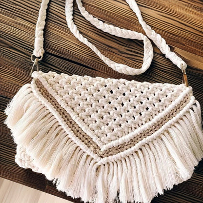 Classic White Macrame Handbag