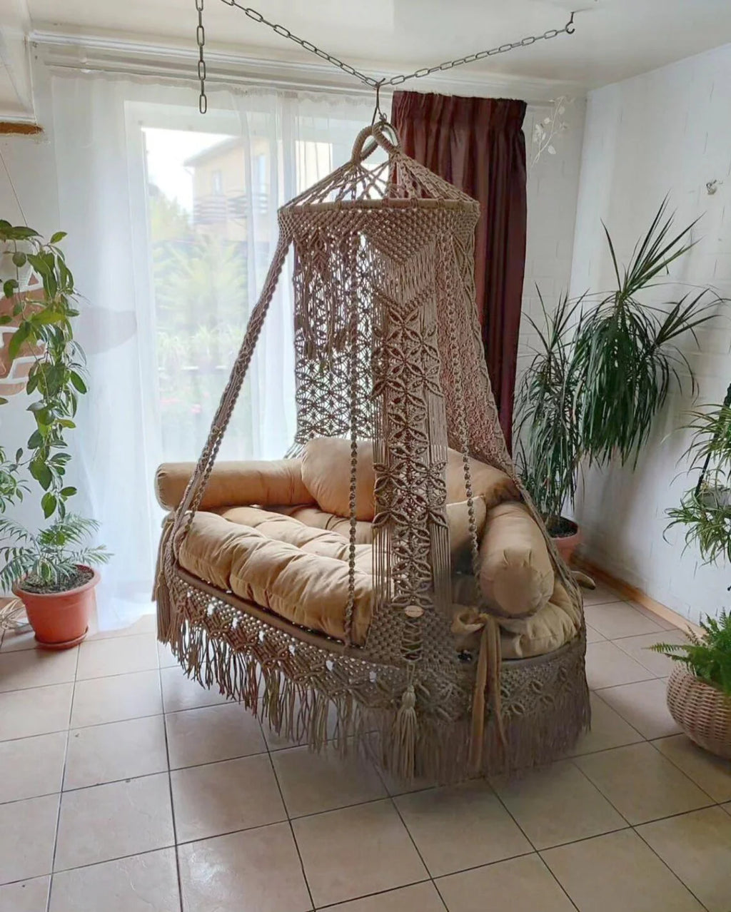 Macrame Hammock sofa with Cushion