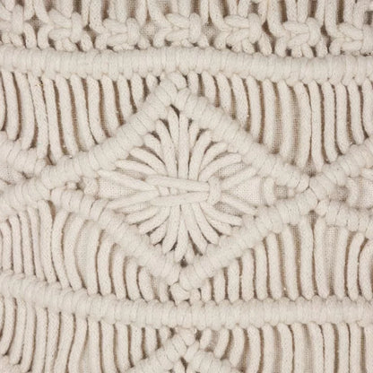 Trendy White Macrame Cushion