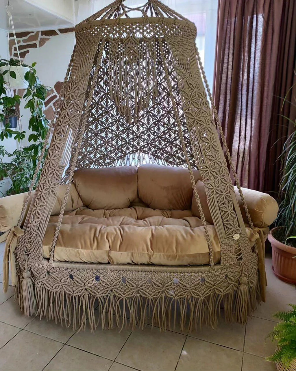 Macrame Hammock sofa with Cushion