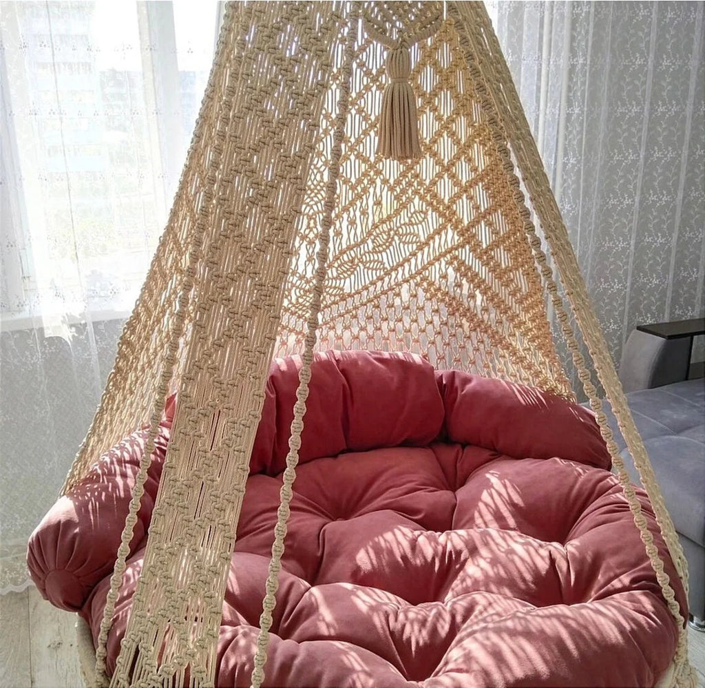Rose macrame Double seater swing
