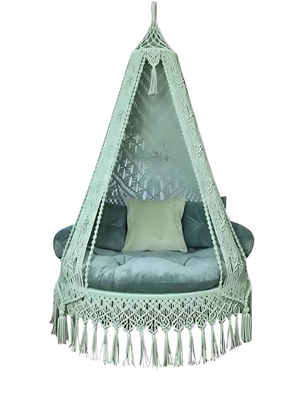 Forest Green Macrame Swing