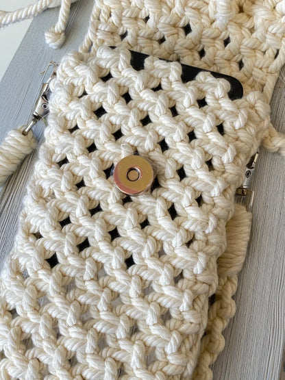 Boho Macrame Phone Pouch