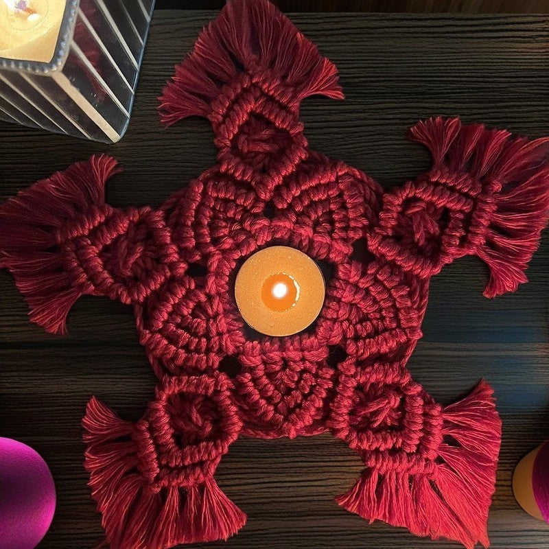 Handwoven Macrame Candle Mat