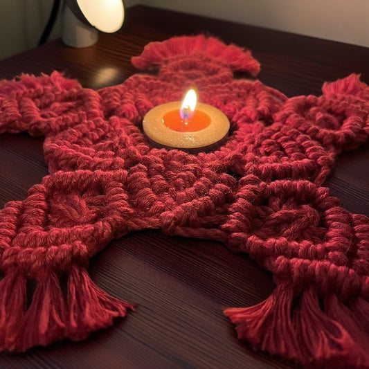 Handwoven Macrame Candle Mat