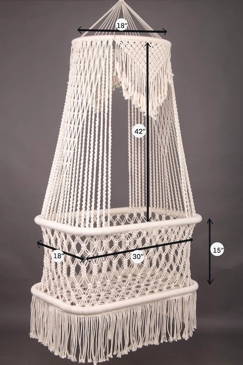 Handmade Macrame Baby Cradle – Boho Hanging Bassinet