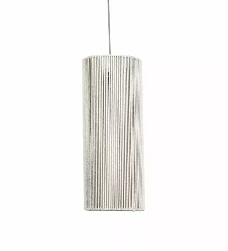 White ceiling hanging macrame chandelier