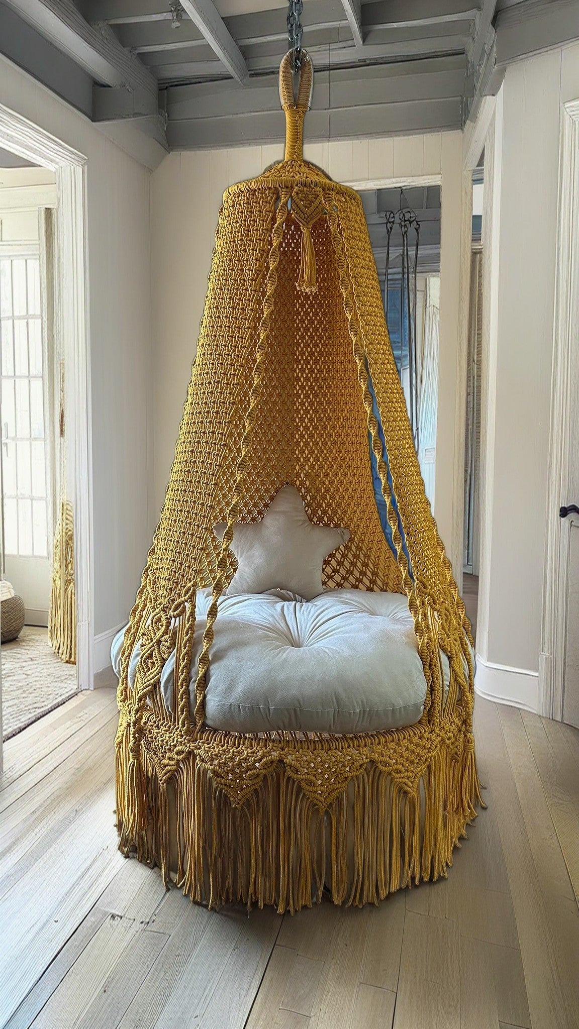 Yellow Bingsu Macrame Swing 35 inches
