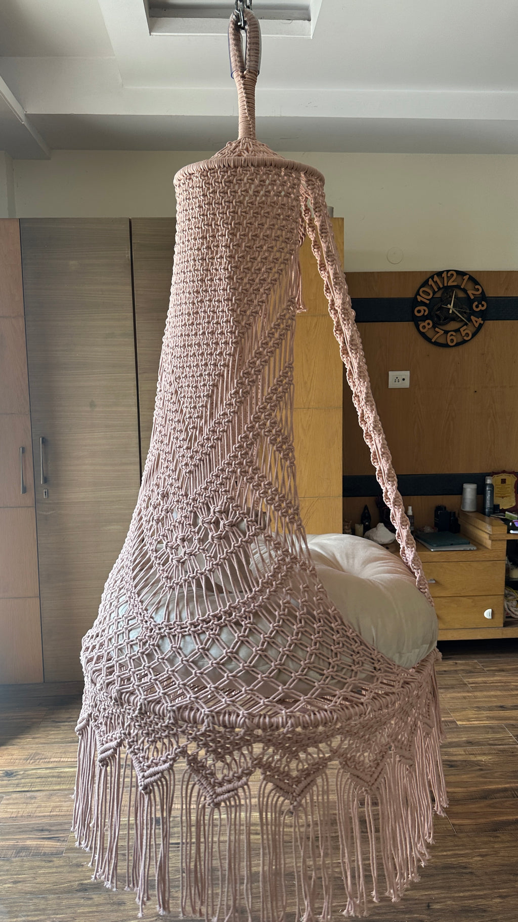 Blush Macrame single Seater swing for adults