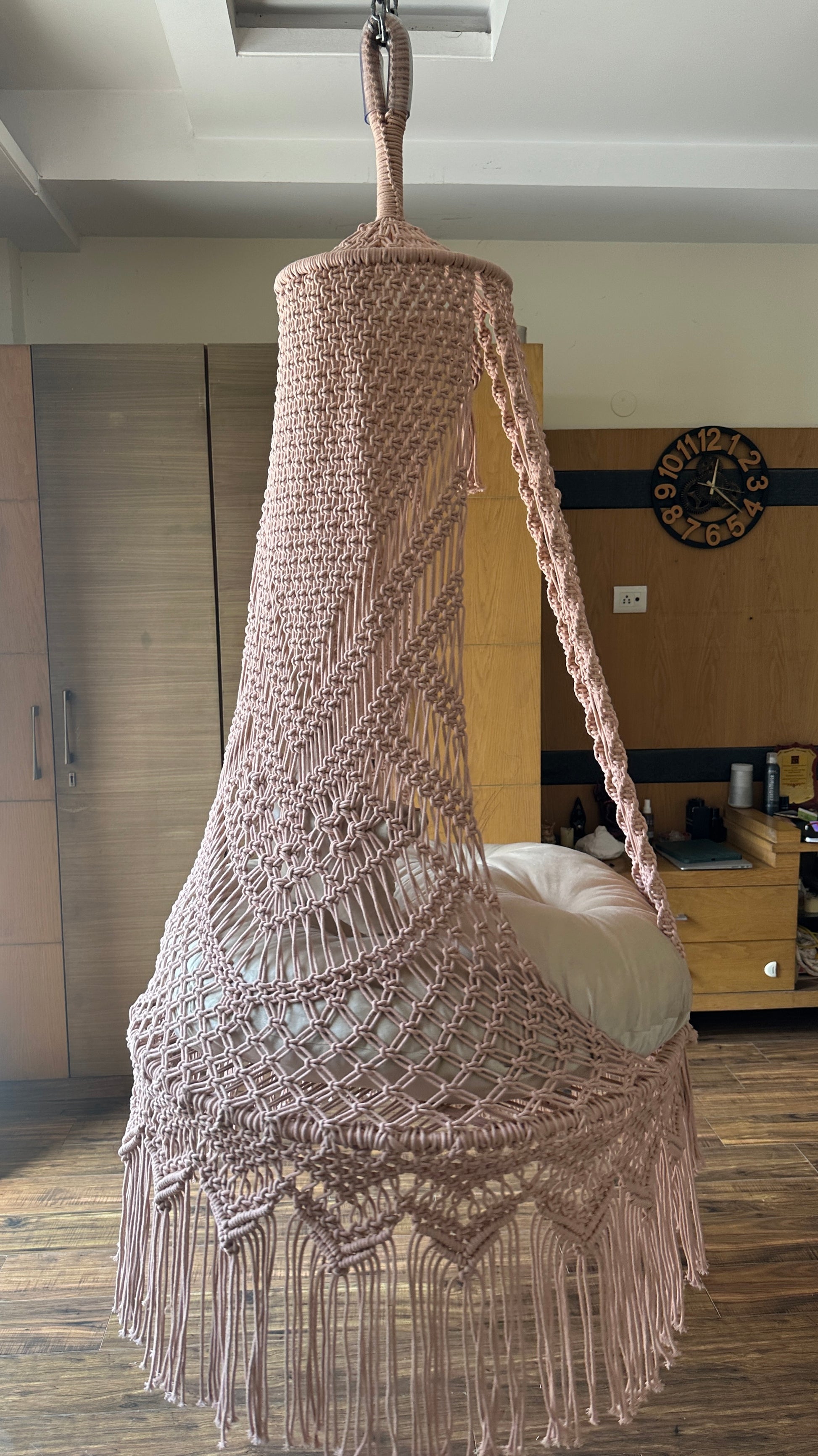 Blush Macrame single Seater swing for adults