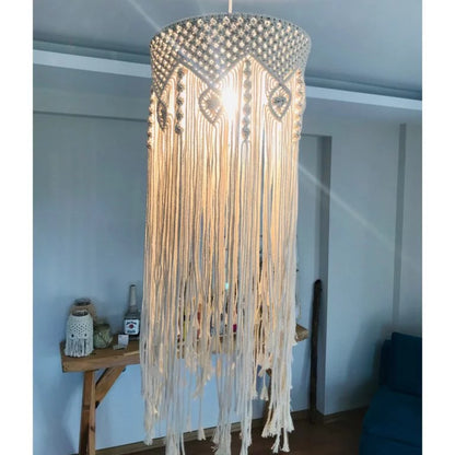 Boho Macrame Hanging Light Shade