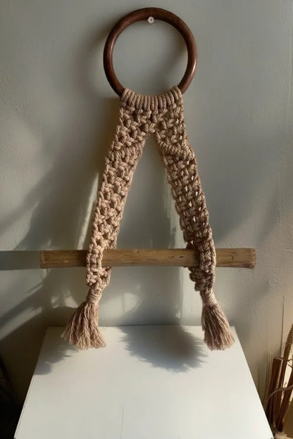 Beige Macrame Tissue Paper Holder