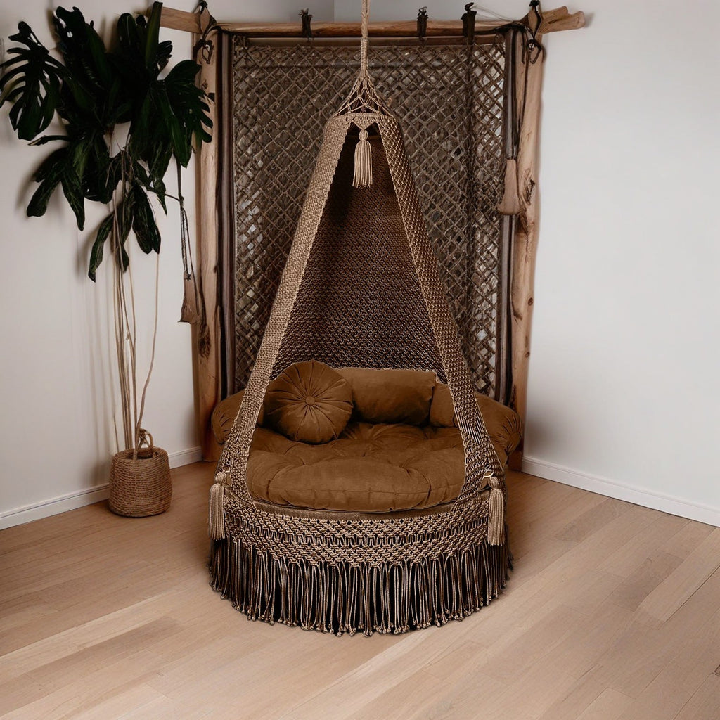 Woody Color Macrame Swing for home