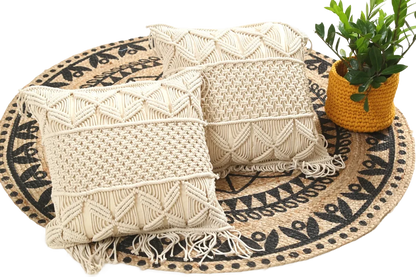 Luxury White Macrame Pillow