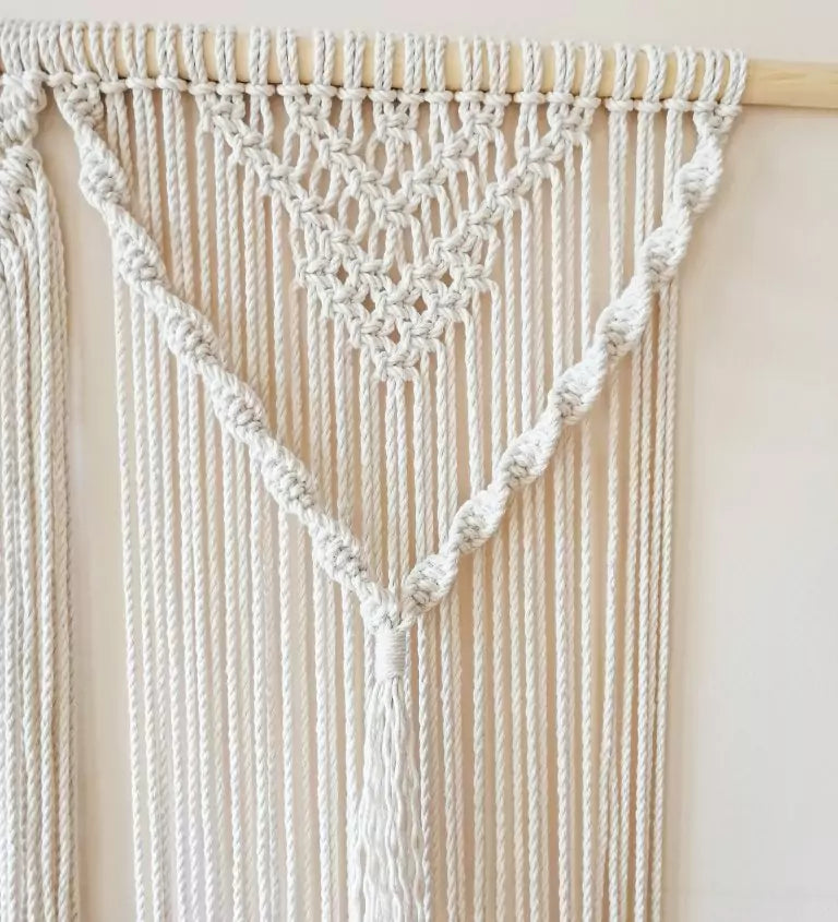 White Woven Macrame Curtain Panels