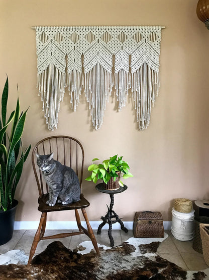 Handwoven Macrame Wall Hanging – Large Boho Statement Piece