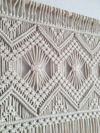 Handwoven Macrame Wall Hanging – Geometric Boho Decor