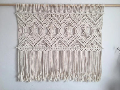 Handwoven Macrame Wall Hanging – Geometric Boho Decor