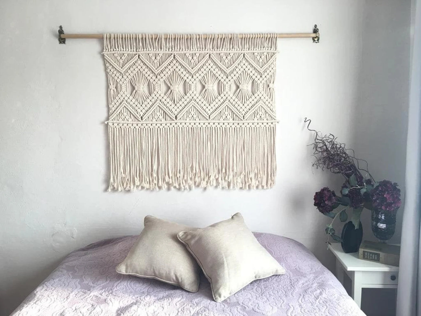 Handwoven Macrame Wall Hanging – Geometric Boho Decor