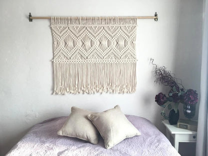 Handwoven Macrame Wall Hanging – Geometric Boho Decor