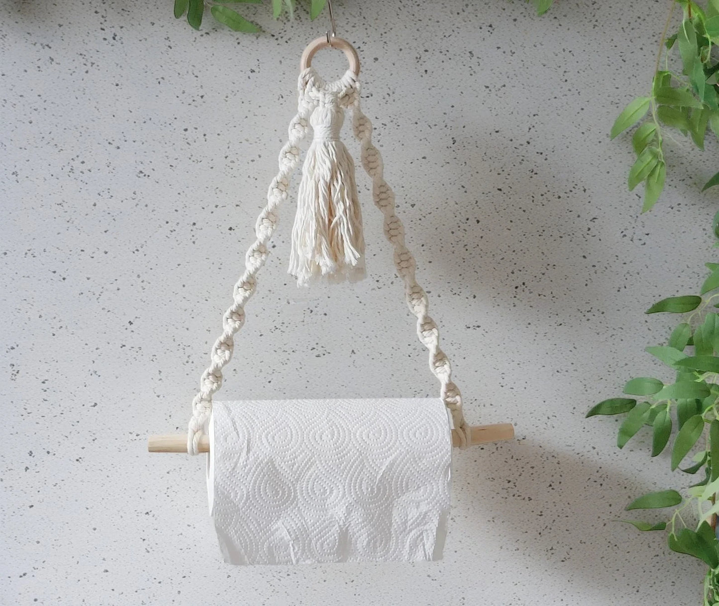 White Macrame Tissue Paper Holder