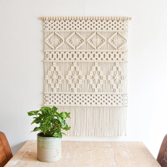 Handwoven Macrame Wall Hanging – Boho Minimalist Decor