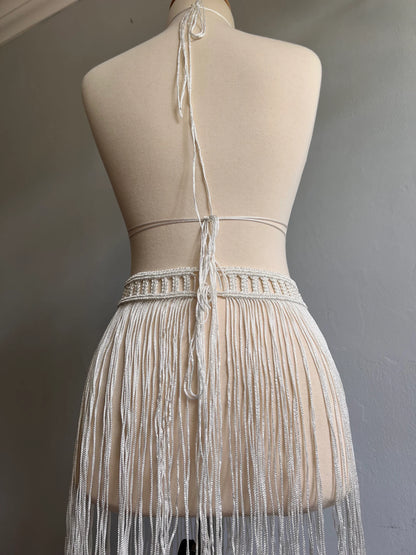 Handmade Macrame Dress - Ivory White Beauty