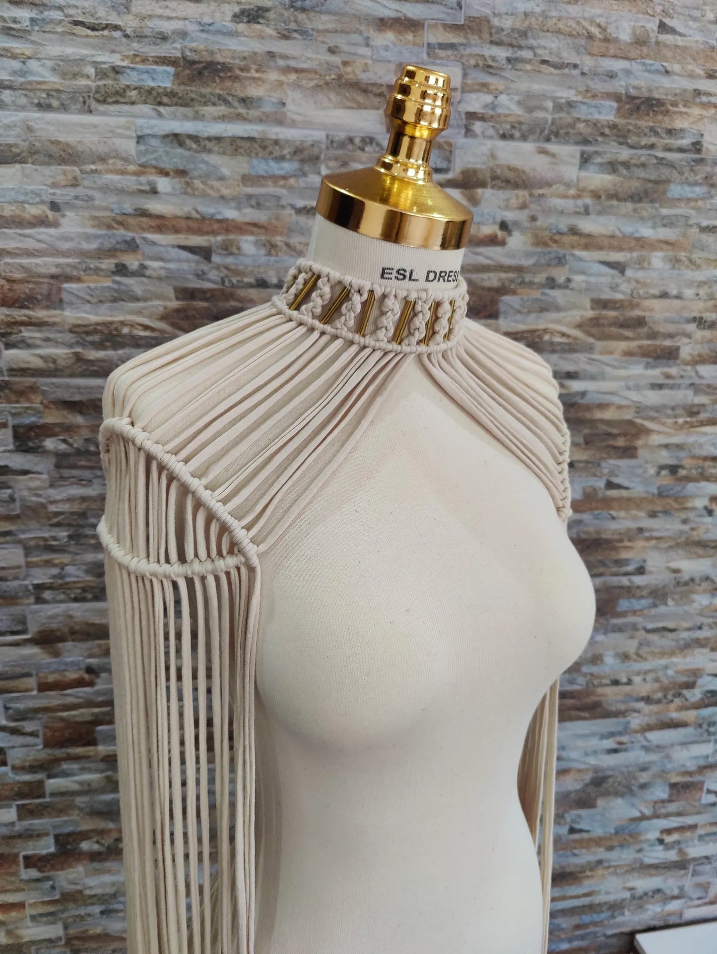 Minimalist Macrame Shoulder Drape Dress