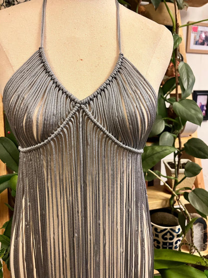 Silver Mist Macrame Dress