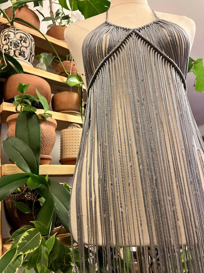 Silver Mist Macrame Dress