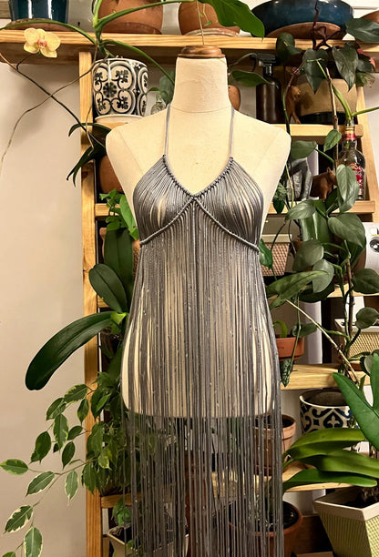 Silver Mist Macrame Dress