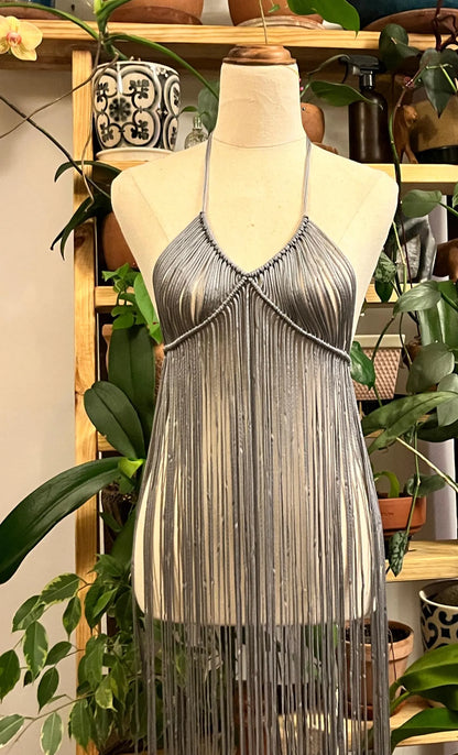 Silver Mist Macrame Dress