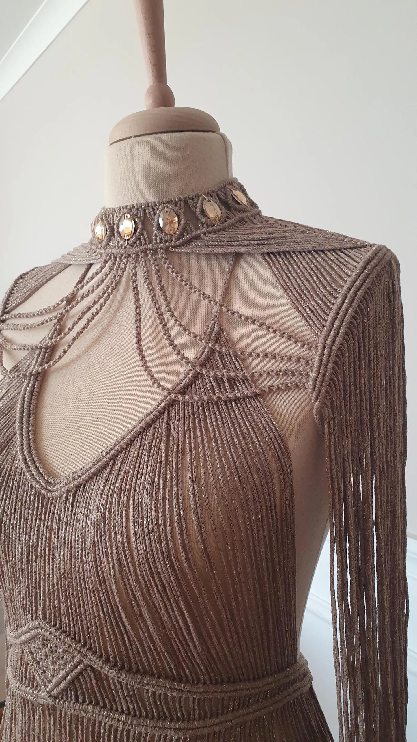 Luxe Embellished Macrame Dress