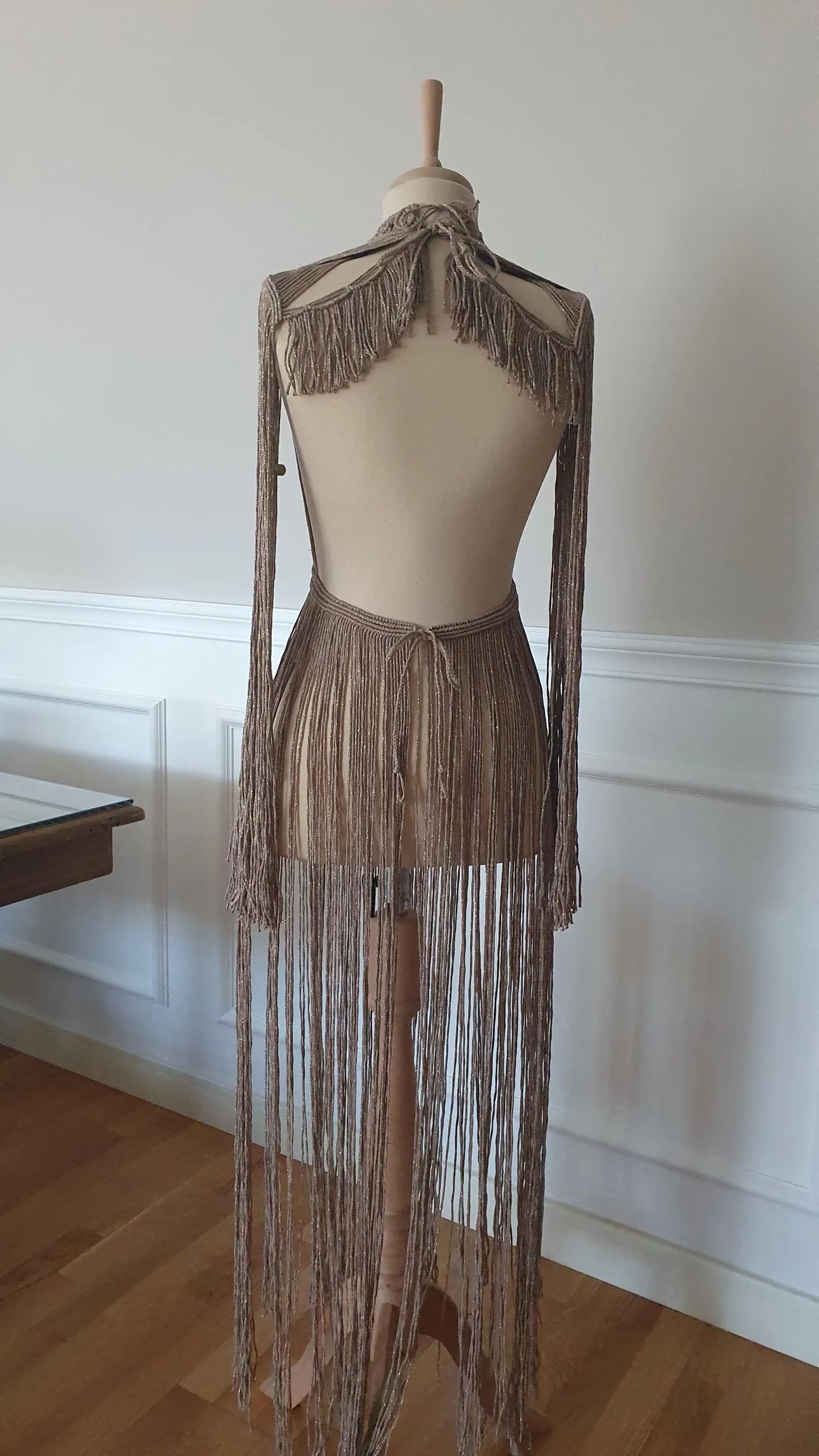 Luxe Embellished Macrame Dress