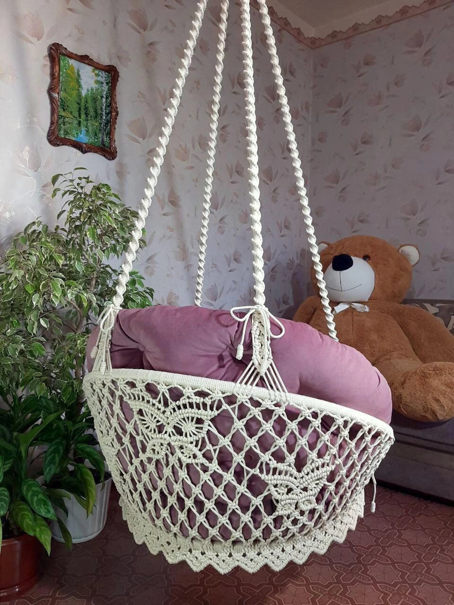 Artisan Macrame Hanging Swing Chair