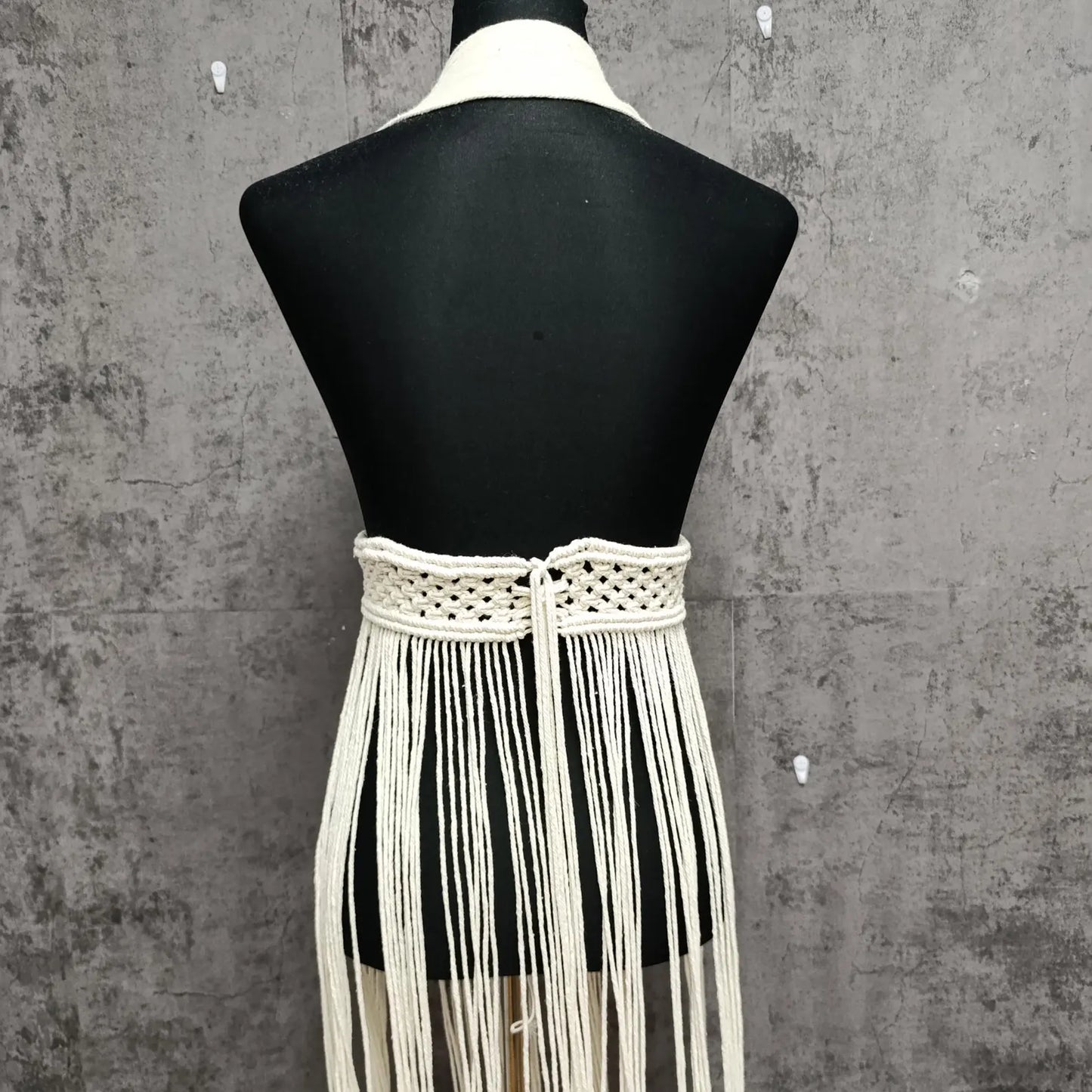 Handmade Macrame Dress - Ivory Elegance