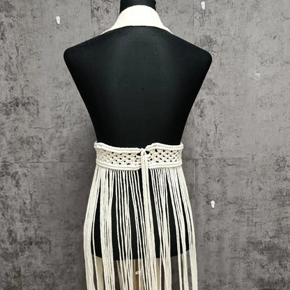 Handmade Macrame Dress - Ivory Elegance