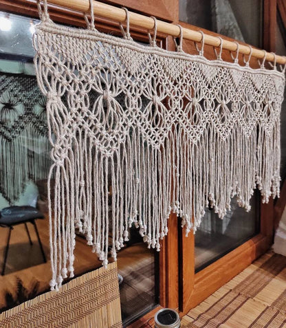 Soft White Boho Macrame Curtains