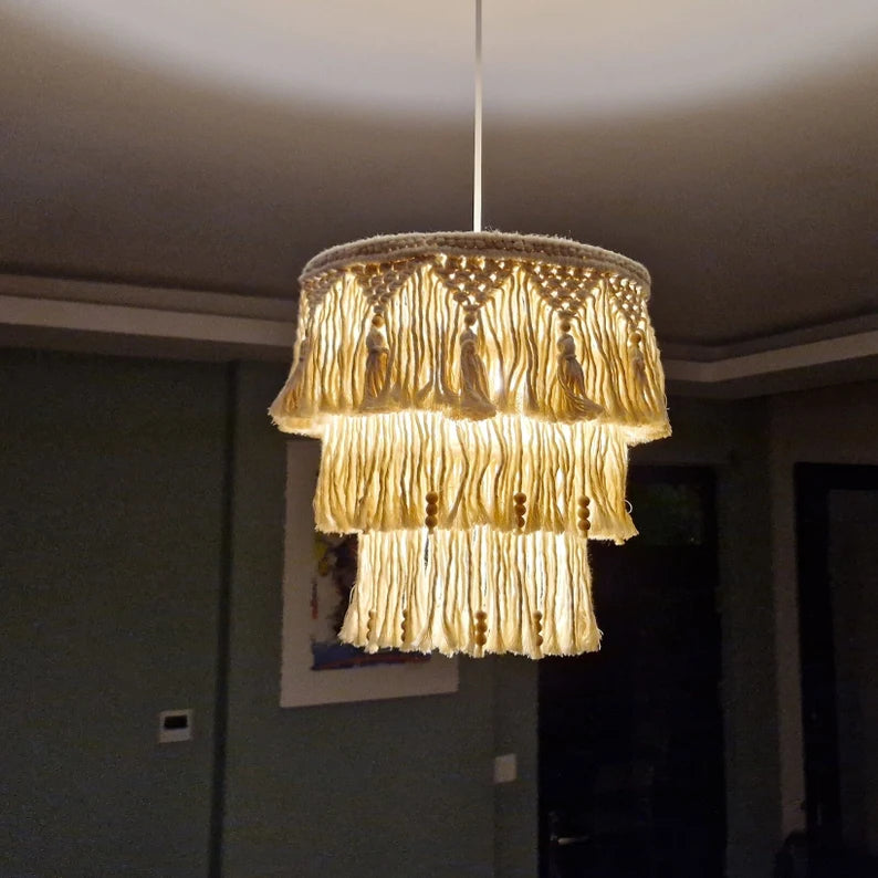 Boho Macrame Chandelier Lampshade